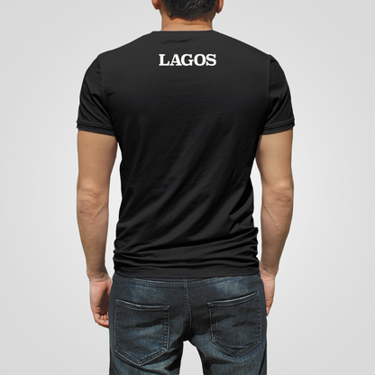 Black T_shirt Lagos with model back view