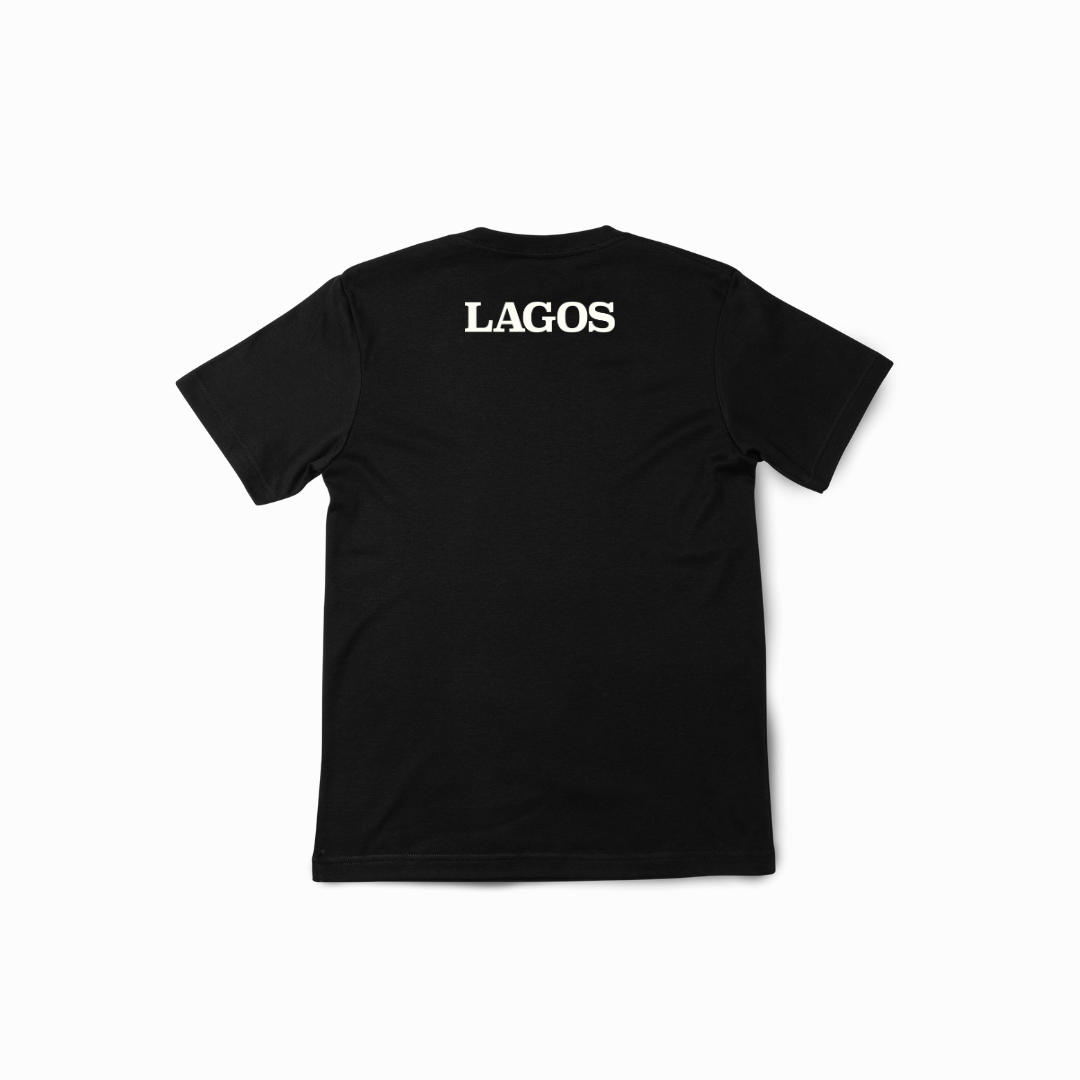 Black T-hirt Lagos back view